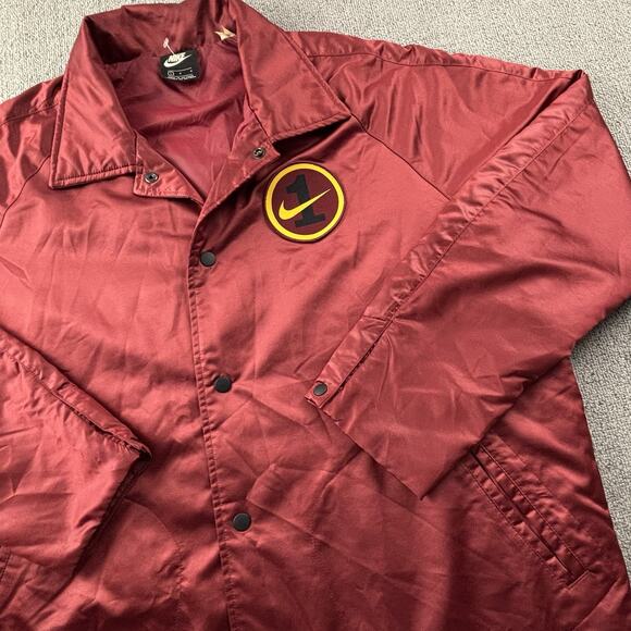 Vintage Nike Jacket Adult Large Red Long Sleeve Air Force One Button Up Casual - Picture 5 of 14